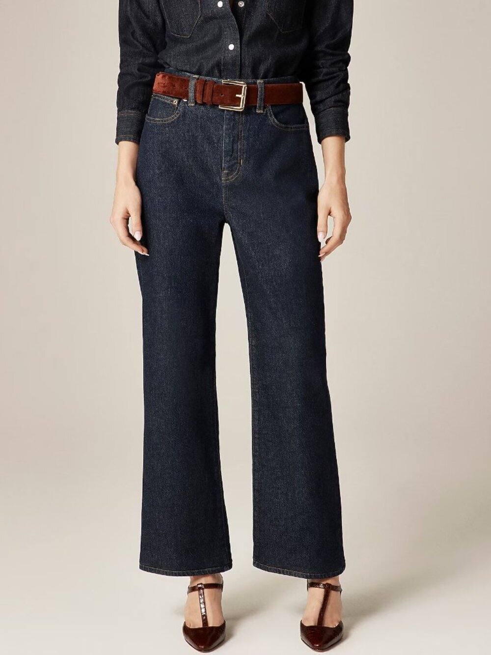 J.Crew Curvy Slim‑Wide Jean – Resin Rinse – Size 25 – NWT